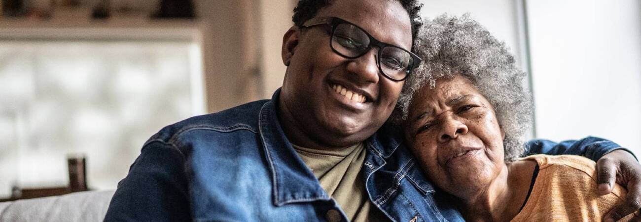 Caregiver and elderly woman