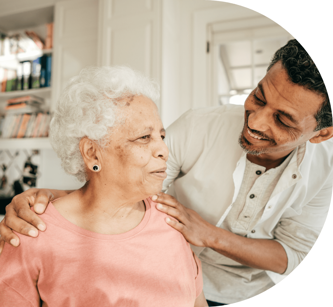 Caregiver with a client